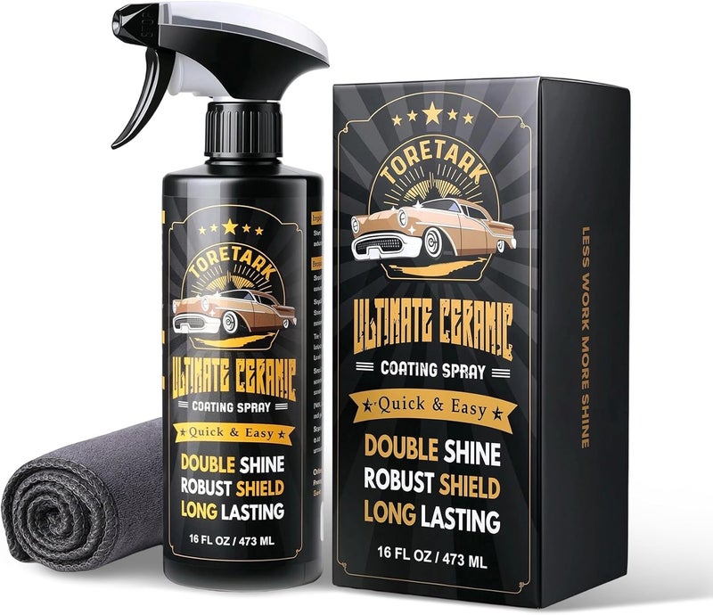toretark Real Ceramic Coating for Cars Polish (16 Fl Oz), Unmatched Shine Car Wax Coating Spray, No Pungent Smell, Quick Detailer Spray Wax, Lasts 50+ Washes Car Paint Sealant - Image 1